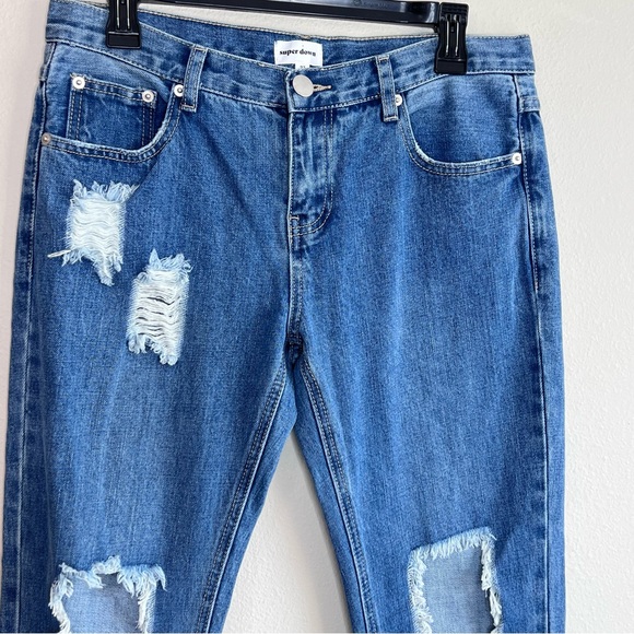 Superdown Revolve Angie Distressed Busted Knees Jeans size 27 - Picture 9 of 10